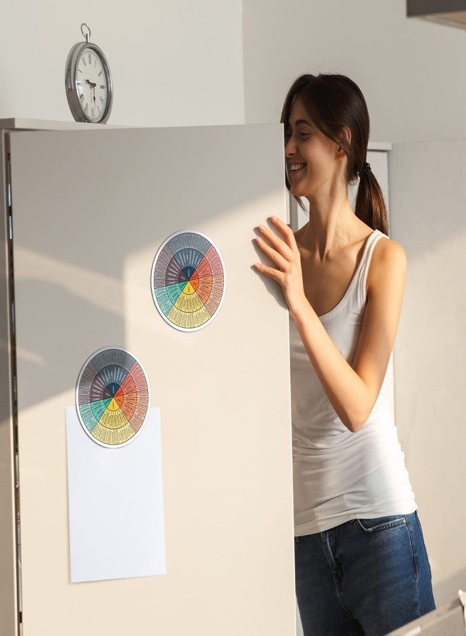 Weewooday 3 Pcs Emotion Wheel Magnet 4.8 Inch Feelings Wheel Magnet Feelings Emotions Chart Fridge Mental Health Gifts Social Counselor Worker Stickers School Office Decor(Dark Colors) - Image 3